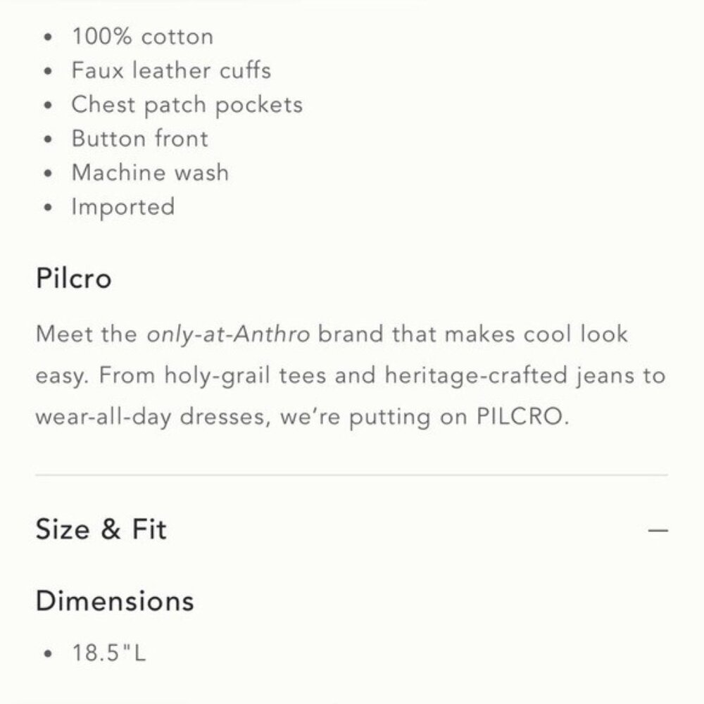 NWT Size M - Pilcro 100% Cotton Cuffed Crop Denim Jacket (NWT US$ 168) - Picture 13 of 16